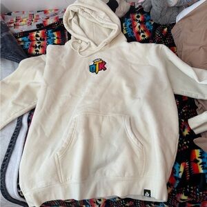 Cream Zip-Up Hoodie for Men